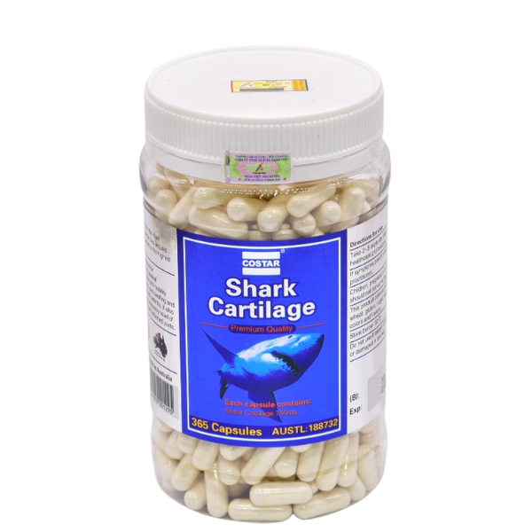 Costar_1 hộp (viên uống sụn cá mập) Shark Cartilage 365 viên/ hộp - Tặng 1 hộp Shark Cartilage 120 viên + 1 hộp dầu cá OMEGA 3 100viên + 1 bộ trang sức ( vòng cổ + hoa tai)