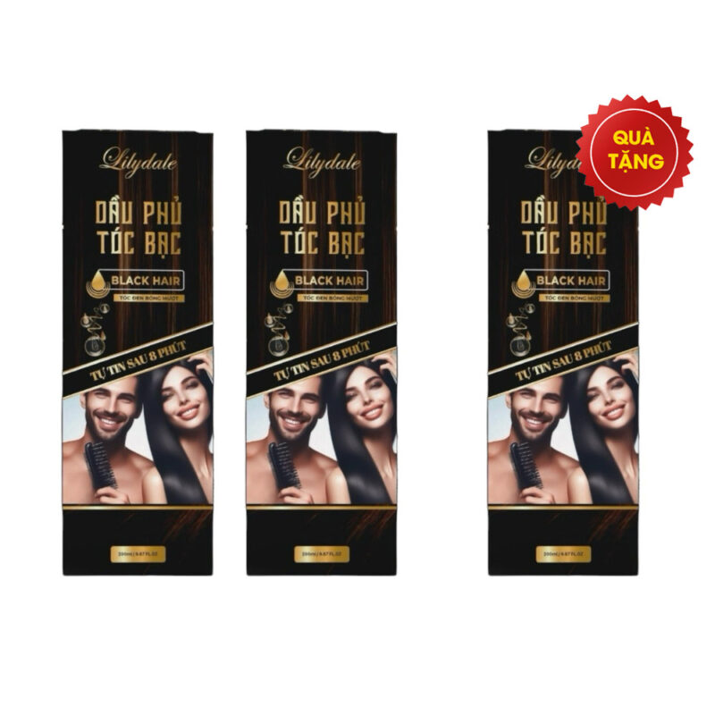 Bộ 2 chai nhuộm tóc màu đen 200ml Lilydale + 1 chai nhuộm tóc màu đen 200ml