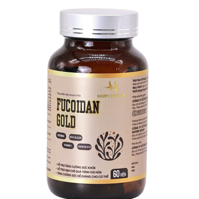 1 hộp Fucoidan Gold (60 viên/hộp) Tặng 1 Hộp Sụn Cá Mập 750mg (30 viên/hộp) + 1 Hộp Kem Dưỡng Da Costar Sheep Placenta 100gr/hộp + 1 bộ trang sức mạ vàng