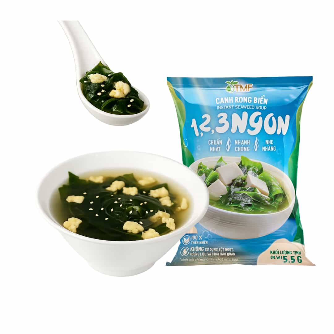 30 gói cháo yến mạch Tâm Minh ( 30 gói x 50g) Tặng 1 Hộp canh rong biển 123 ngon 22g - Ảnh 5