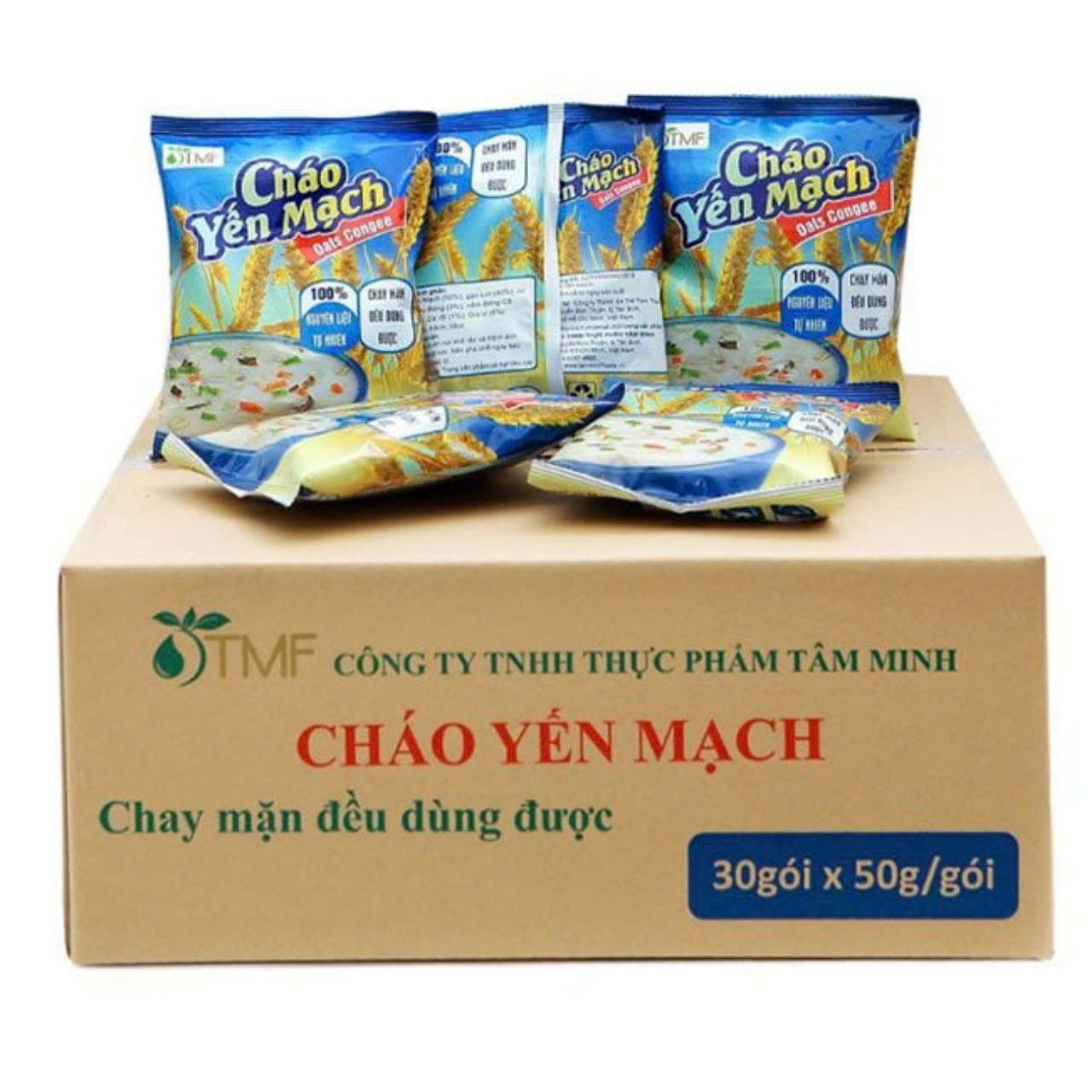 30 gói cháo yến mạch Tâm Minh ( 30 gói x 50g) Tặng 1 Hộp canh rong biển 123 ngon 22g - Ảnh 2