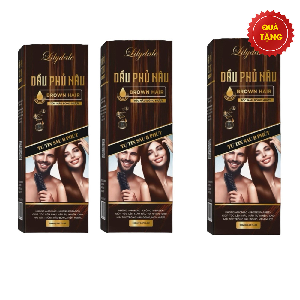 Bộ 2 chai nhuộm tóc màu nâu 200ml Lilydale + 1 chai nhuộm tóc màu nâu 200ml