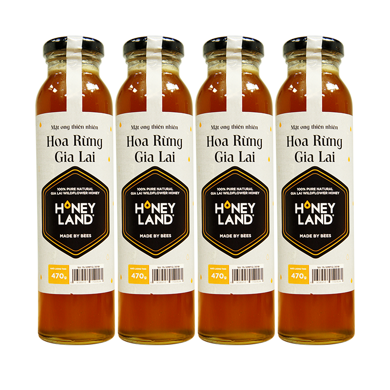Combo 4 chai mật ong hoa Rừng Gia Lai Honeyland 470g/chai - Tặng 2 chai mật ong Nam Cát Tiên 730g/chai + 1 lọ mật ong hoa rừng (Sao chép)