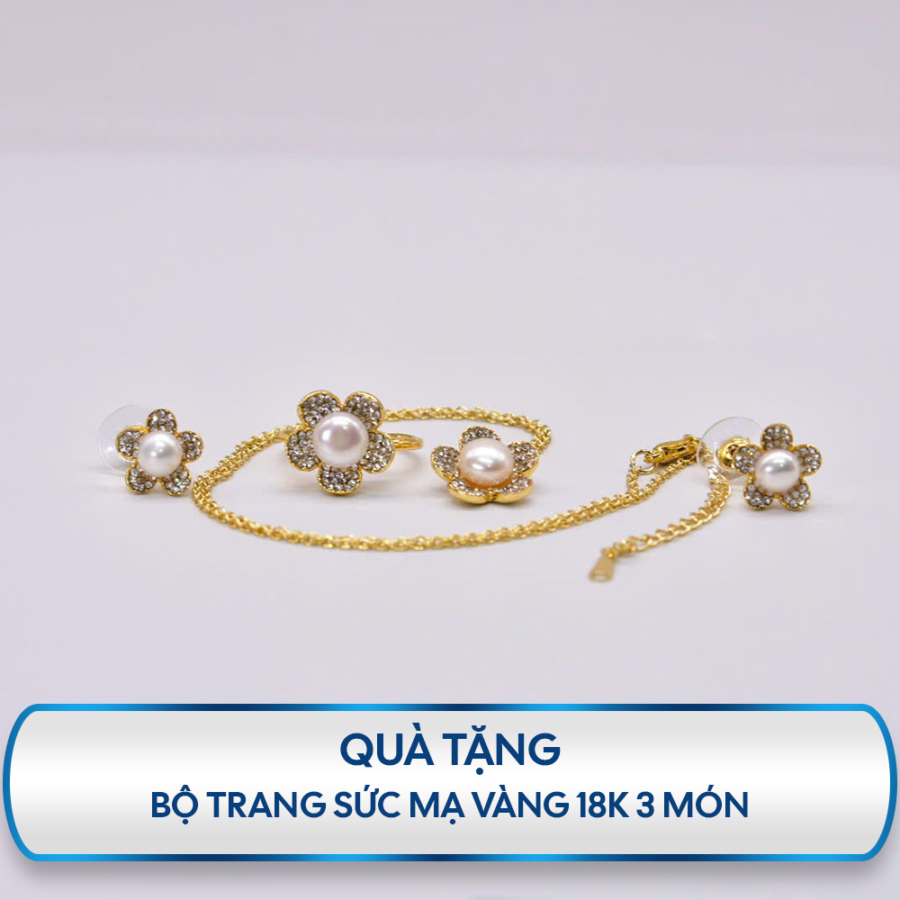 Bộ trang sức ngọc trai đen (Dây chuyền, vòng tay, bông tai) - Tặng 1 Bộ ngọc trai hoa mai mạ vàng FY0076: Dây chuyền, mặt dây chuyền, bông tai, nhẫn - Ảnh 6