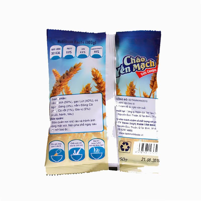 30 gói cháo yến mạch Tâm Minh ( 30 gói x 50g) Tặng 1 Hộp canh rong biển 123 ngon 22g - Ảnh 3