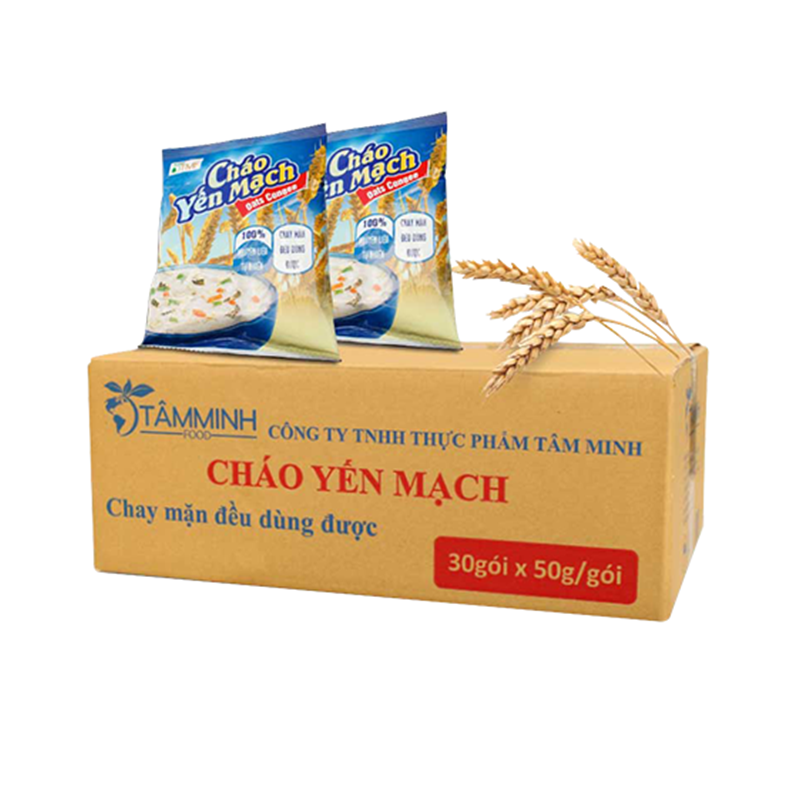 1 Thùng cháo yến mạch ( 30gói x 50g) tặng 1 Hộp canh rong biển 123 ngon 22g (4gói x 5,5g)