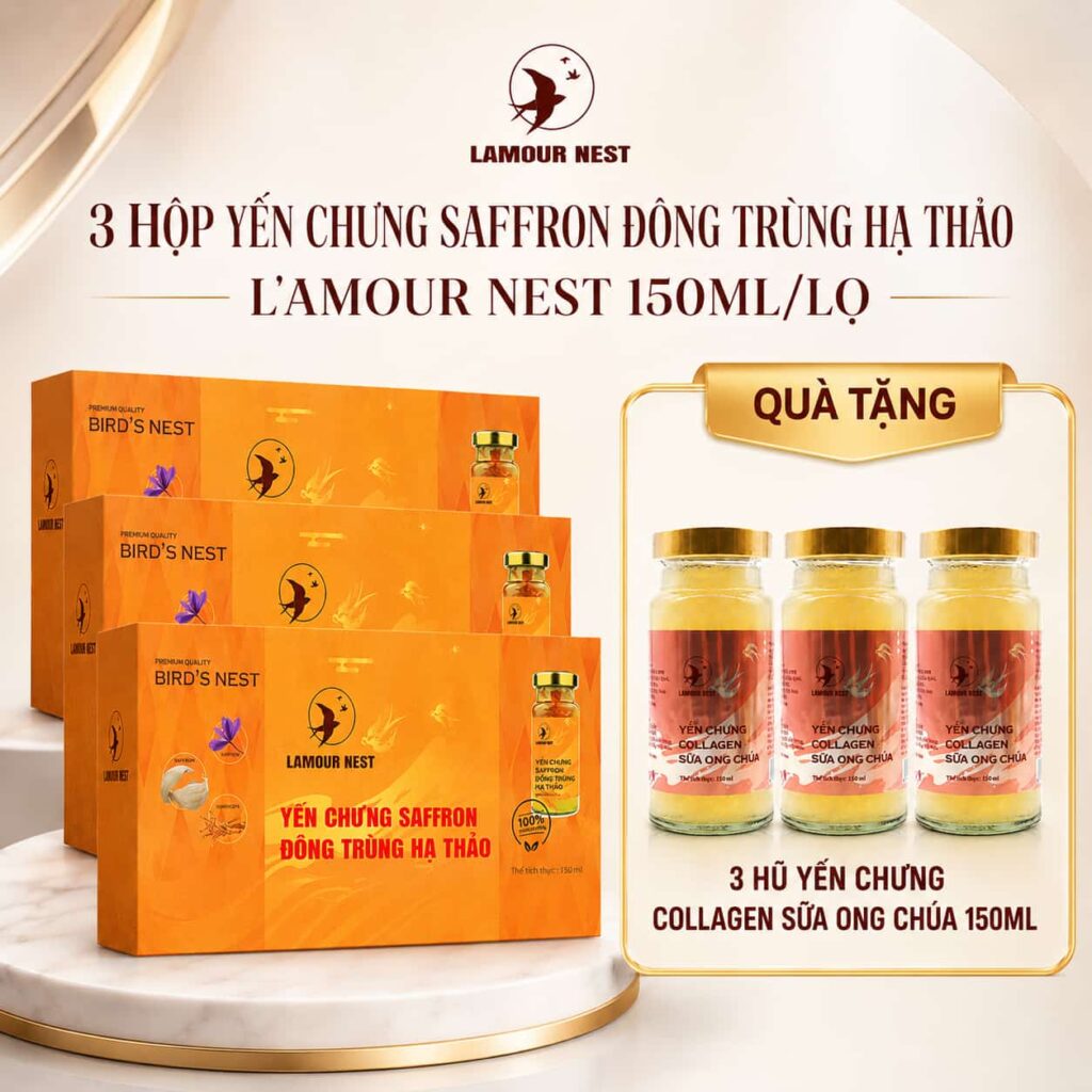 3 hộp yen chung saffron lamour nest