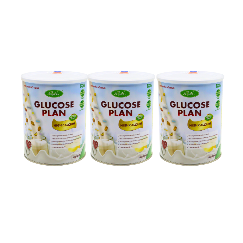 3 Hộp TPBS Glucose Plan High calcium Soyna (Bổ sung Canxi) 900gram/hộp