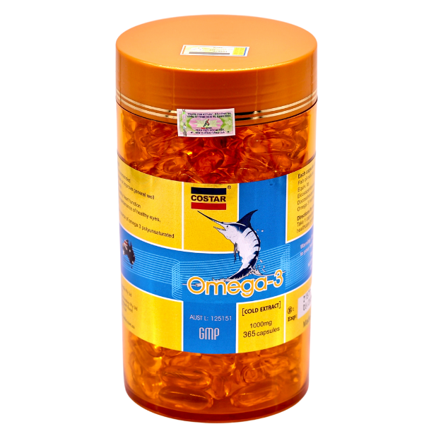 COMBO 1 hộp Omega 3 Costar 365 viên + 1 hộp Omega 3 Costar 100 viên + 1 hộp Sụn Cá Mập Costar 120v + 1 tinh dầu tỏi Garlic Oil Costar 60 viên
