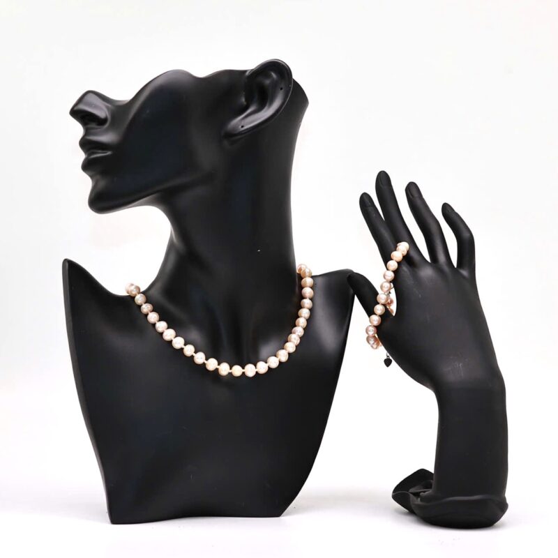 Bộ Trang Sức ngọc trai Nước Ngọt Ánh  5-6 li - Vòng Cổ, Vòng Tay và Bông Tai