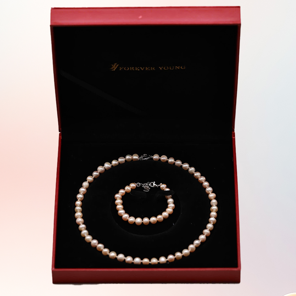 Bộ Trang Sức ngọc trai Nước Ngọt Ánh 5-6 li - Vòng Cổ, Vòng Tay và Bông Tai - Ảnh 6