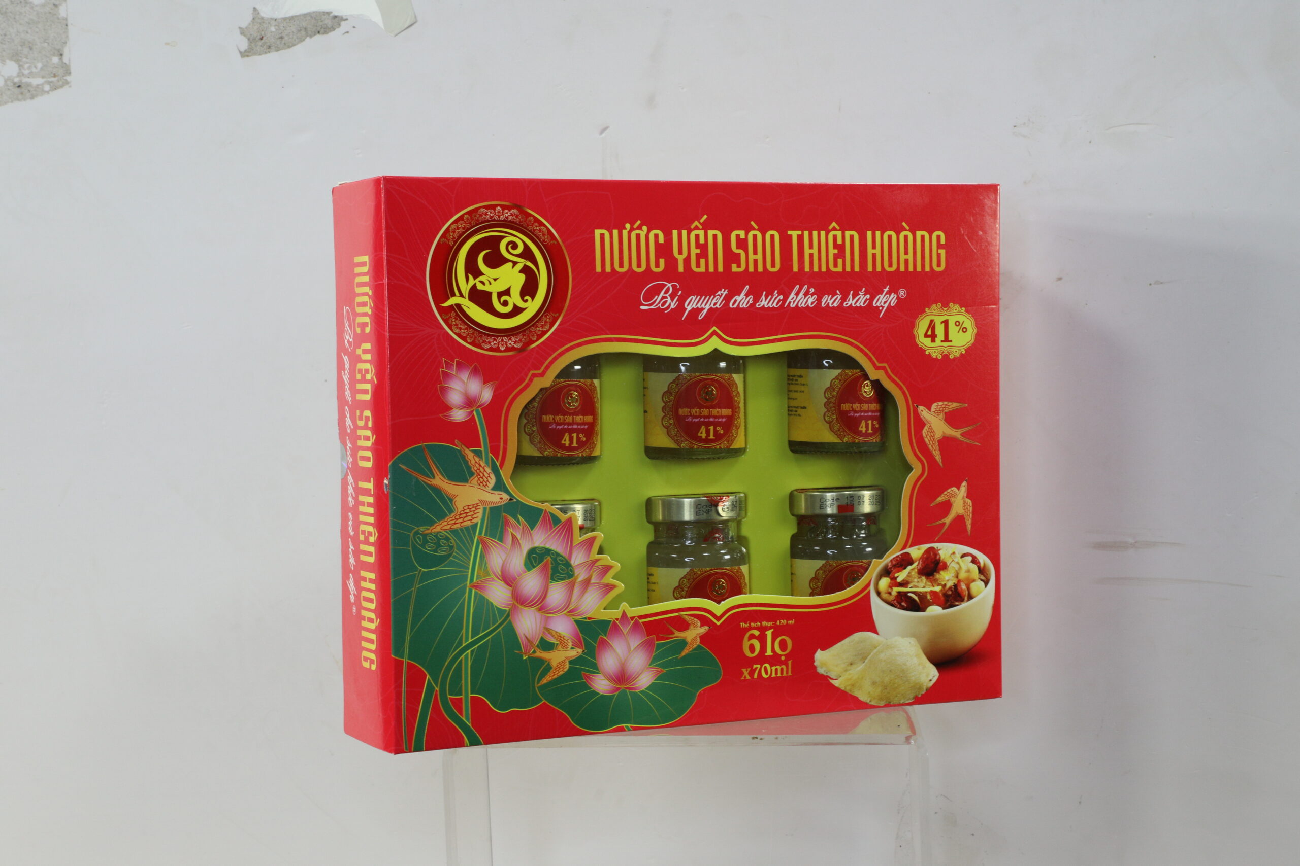 COMBO 9 hộp yến Thiên Hoàng 41%+ 1 hộp yến 15% hương Vani+ 6 gói cháo yến + 1 chai mật ong hoa rừng 730g - Ảnh 2