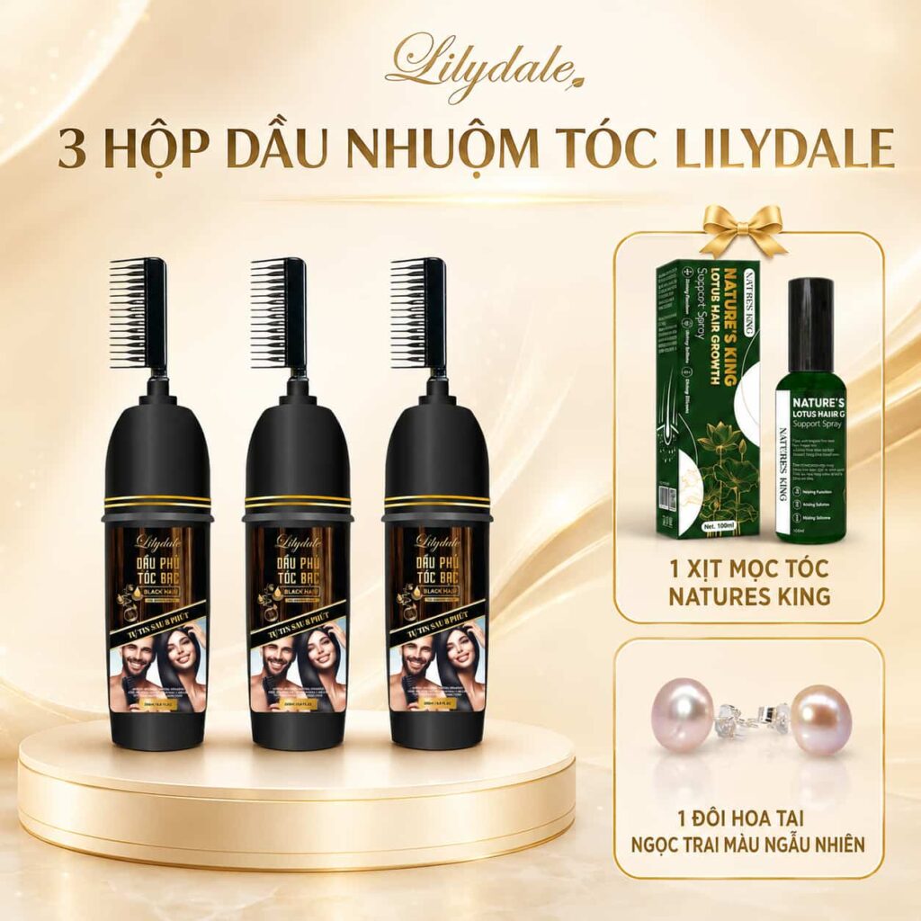 Dau nhuộm tóc đen, dầu phủ bạc, dầu nhuộm tóc nâu