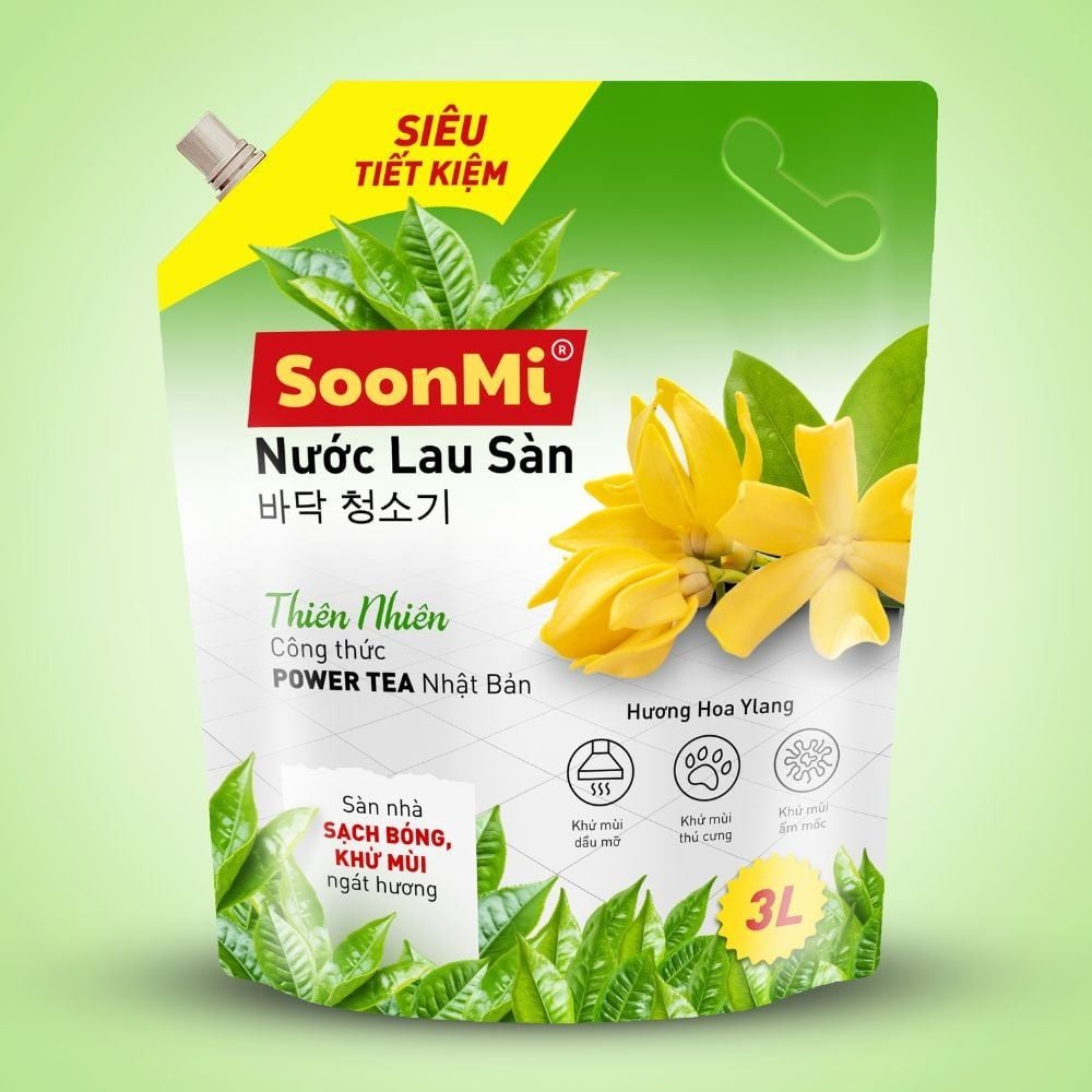 COMBO 5 bịch nước giặt xả Soonmi 3L+1 bịch nước lau sàn 3L - Ảnh 4