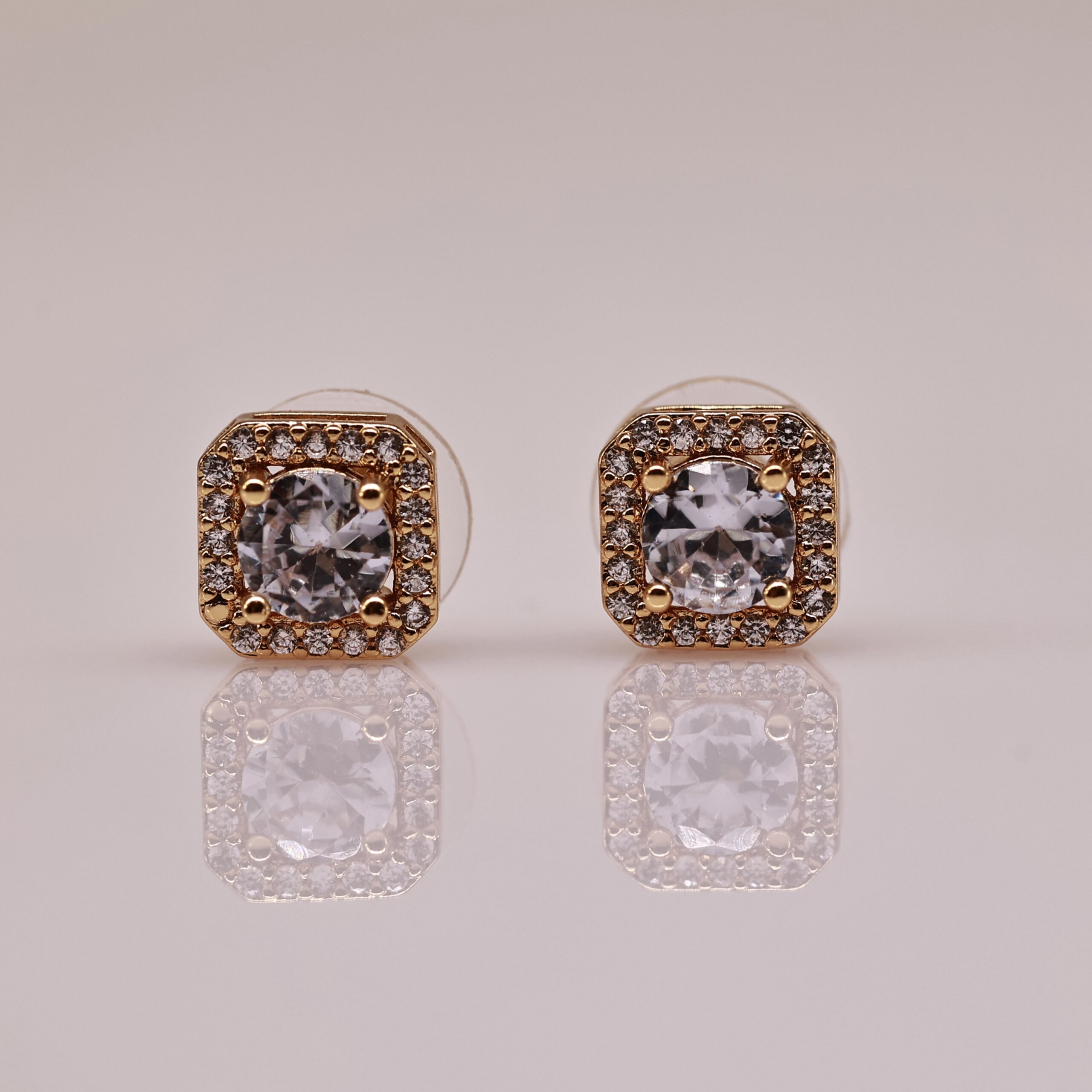 Bộ Trang Sức Viền Vuông Đính Đá Tinh Tế - Vòng Cổ, Vòng Tay, Nhẫn và Bông Tai - Ảnh 2