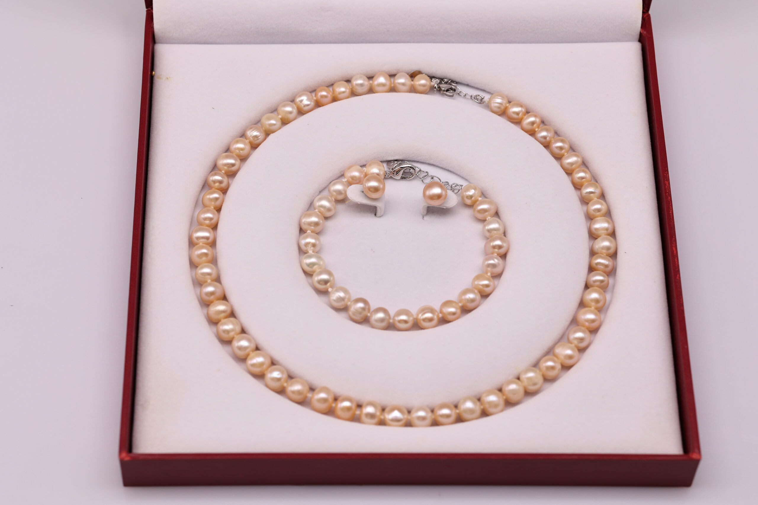 Bộ Trang Sức ngọc trai Nước Ngọt Ánh 5-6 li - Vòng Cổ, Vòng Tay và Bông Tai - Ảnh 4