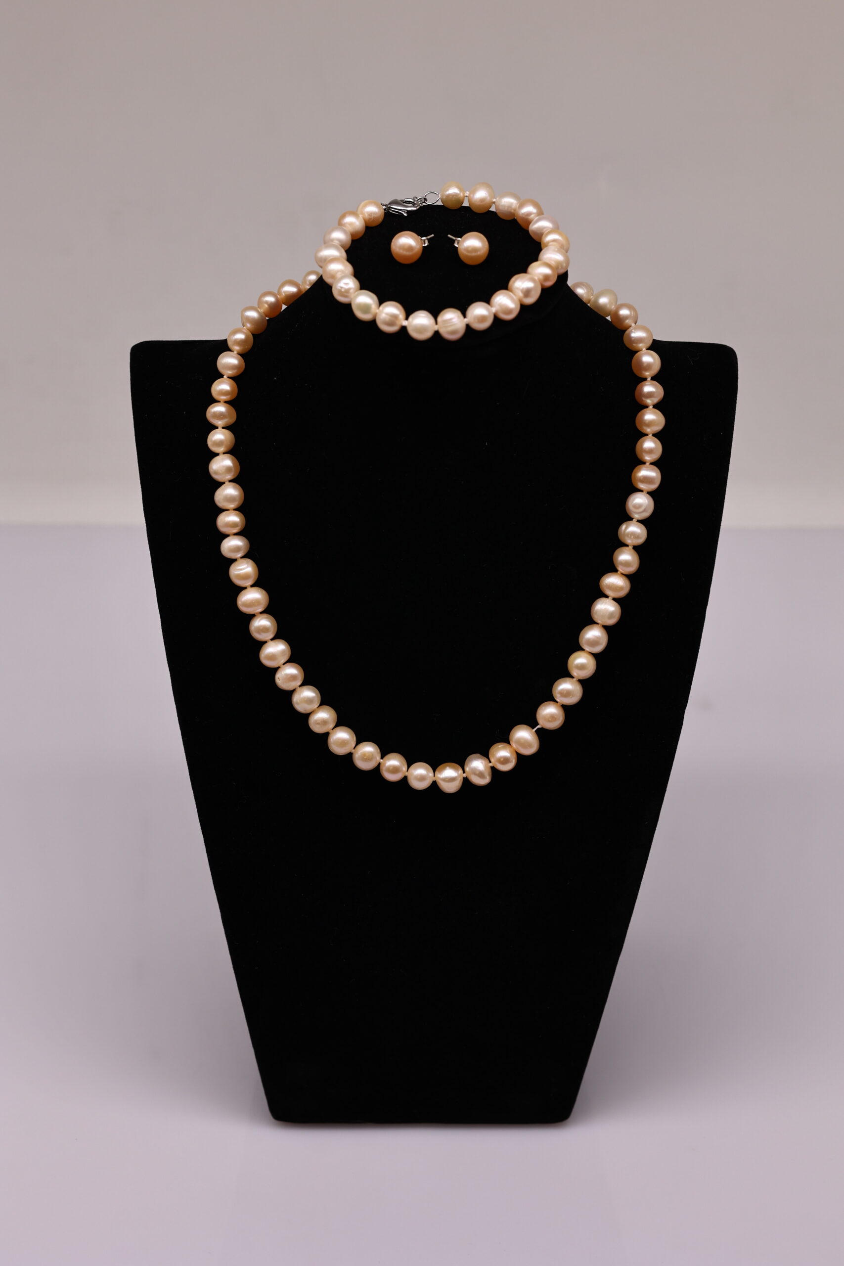 Bộ Trang Sức ngọc trai Nước Ngọt Ánh 5-6 li - Vòng Cổ, Vòng Tay và Bông Tai - Ảnh 3