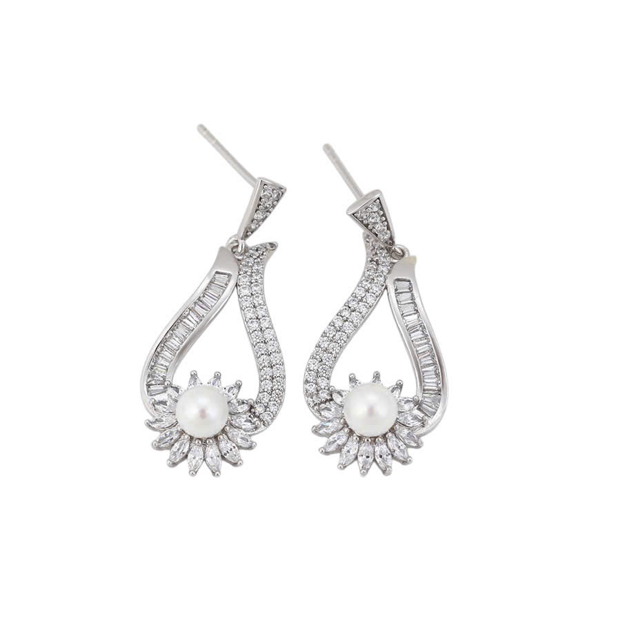 Bộ Trang Sức ngoc trai Nước Ngọt Trắng 7-8 li Hình Thoi Dài - Vòng Cổ và Bông Tai Cao Cấp - Ảnh 2