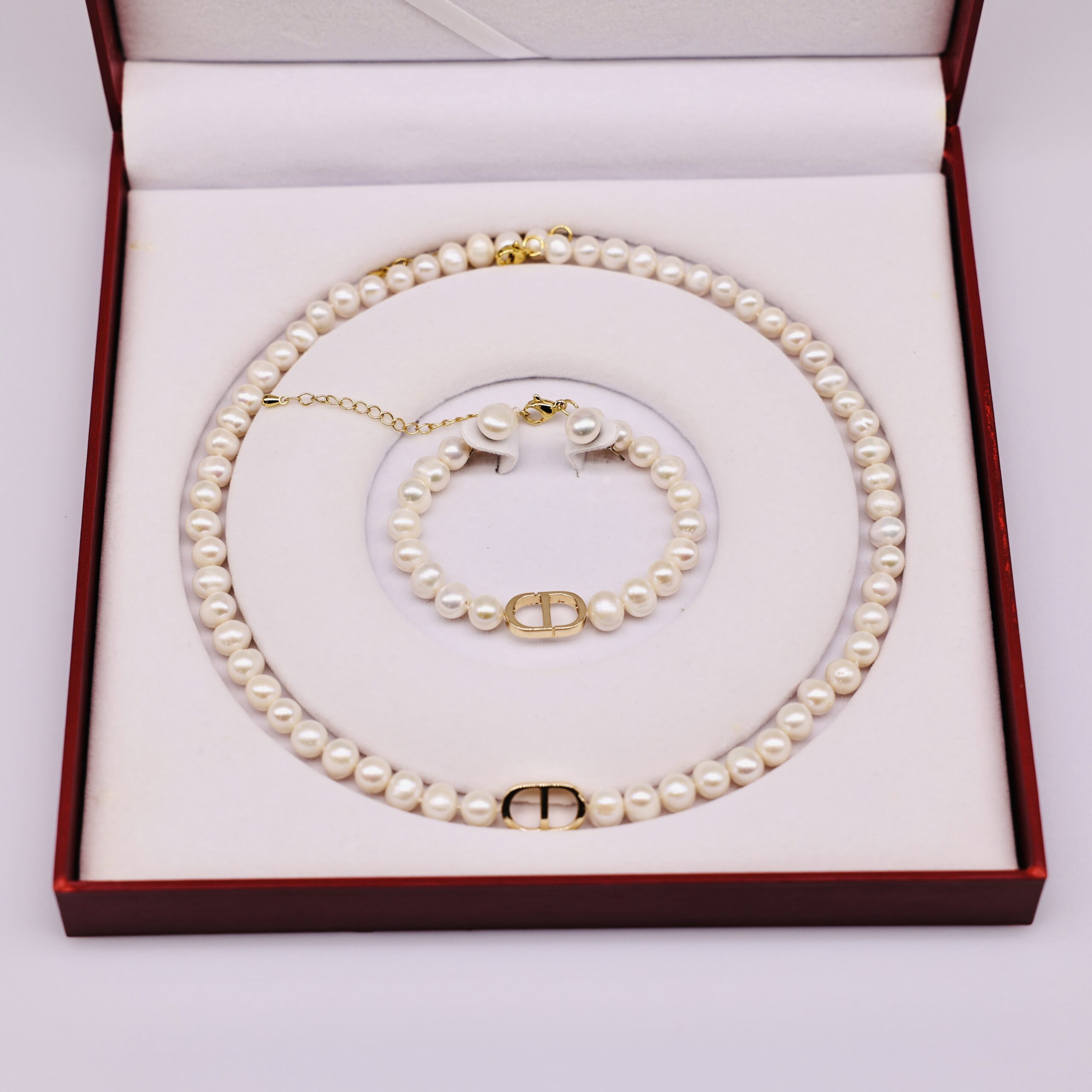 Bộ Trang Sức ngọc trai Nước Ngọt Mặt Vĩnh Cửu 7-8 li - Vòng Cổ, Vòng Tay và Bông Tai