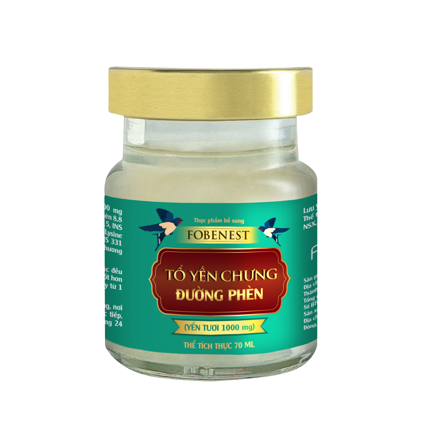 COMBO 2 lon sữa bột Fobe Milk Canxi 900g + 01 hộp Tổ yến chưng đường phèn Fobenest (yến tươi 1000 mg, 6 lọ/hộp) + 01 ly pha sữa. - Ảnh 5