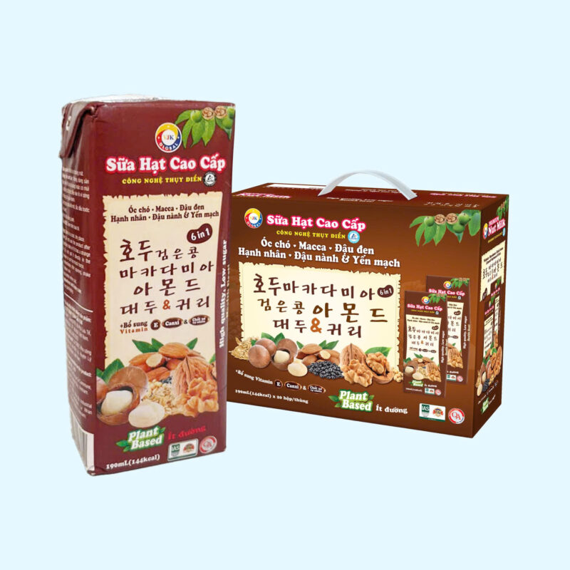 COMBO 40 hộp Sữa hạt cao cấp 6 TRONG 1 190ml VJK + 2 kẹo sâm ngẫu nhiên