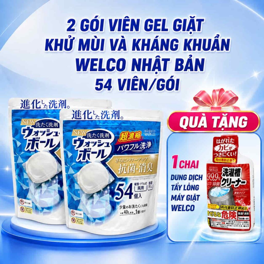 2 gói Viên giặt welco 54 viên