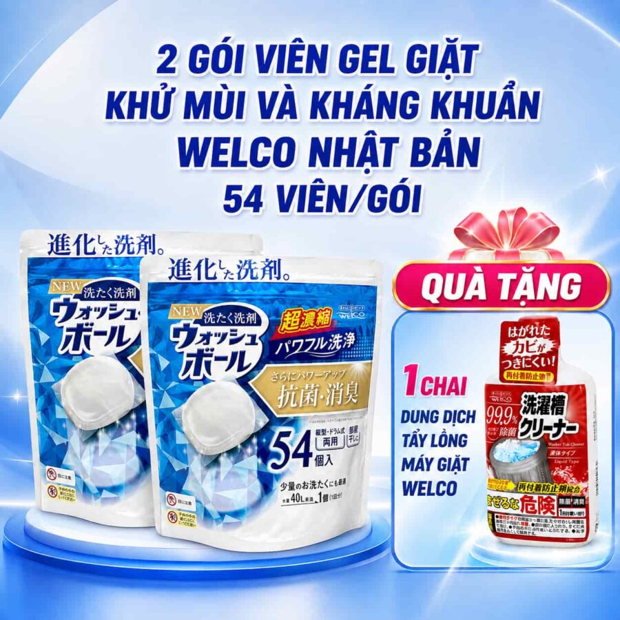 2 gói Viên giặt welco 54 viên
