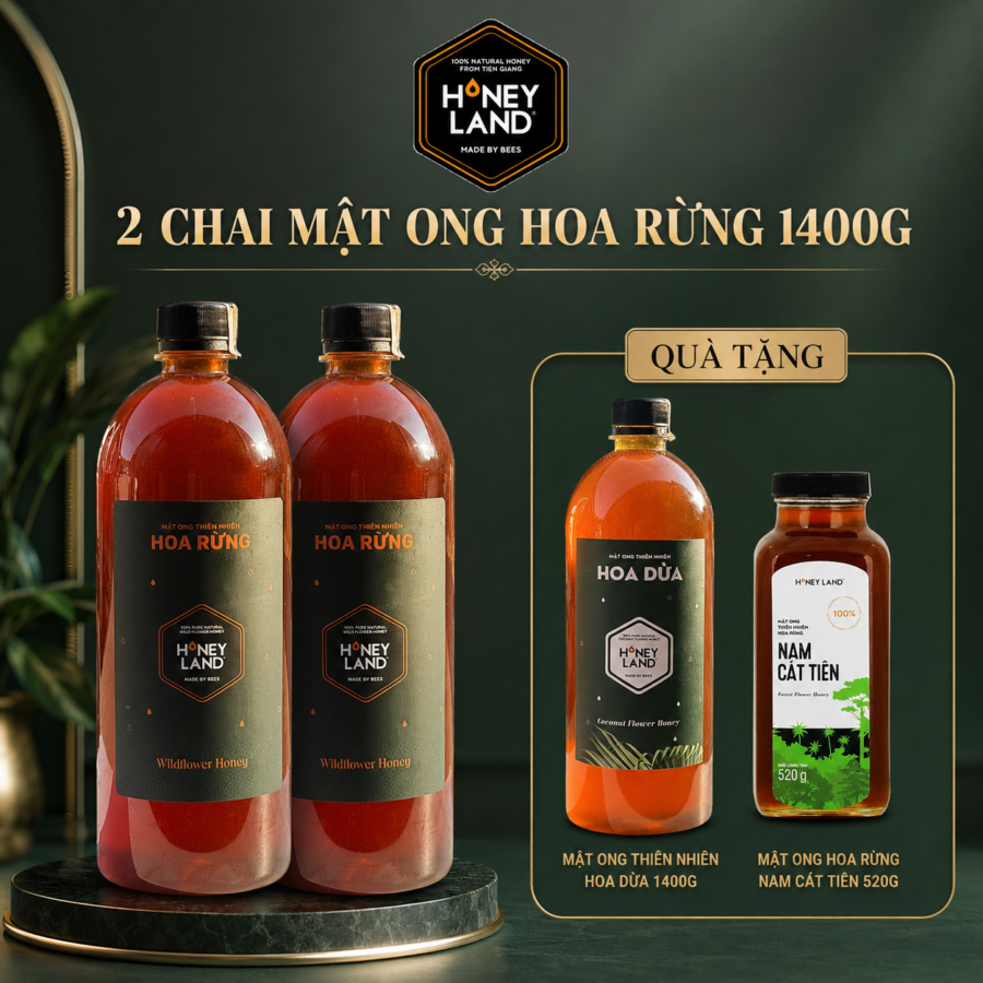 2 chai mat ong hoa rung honeyland