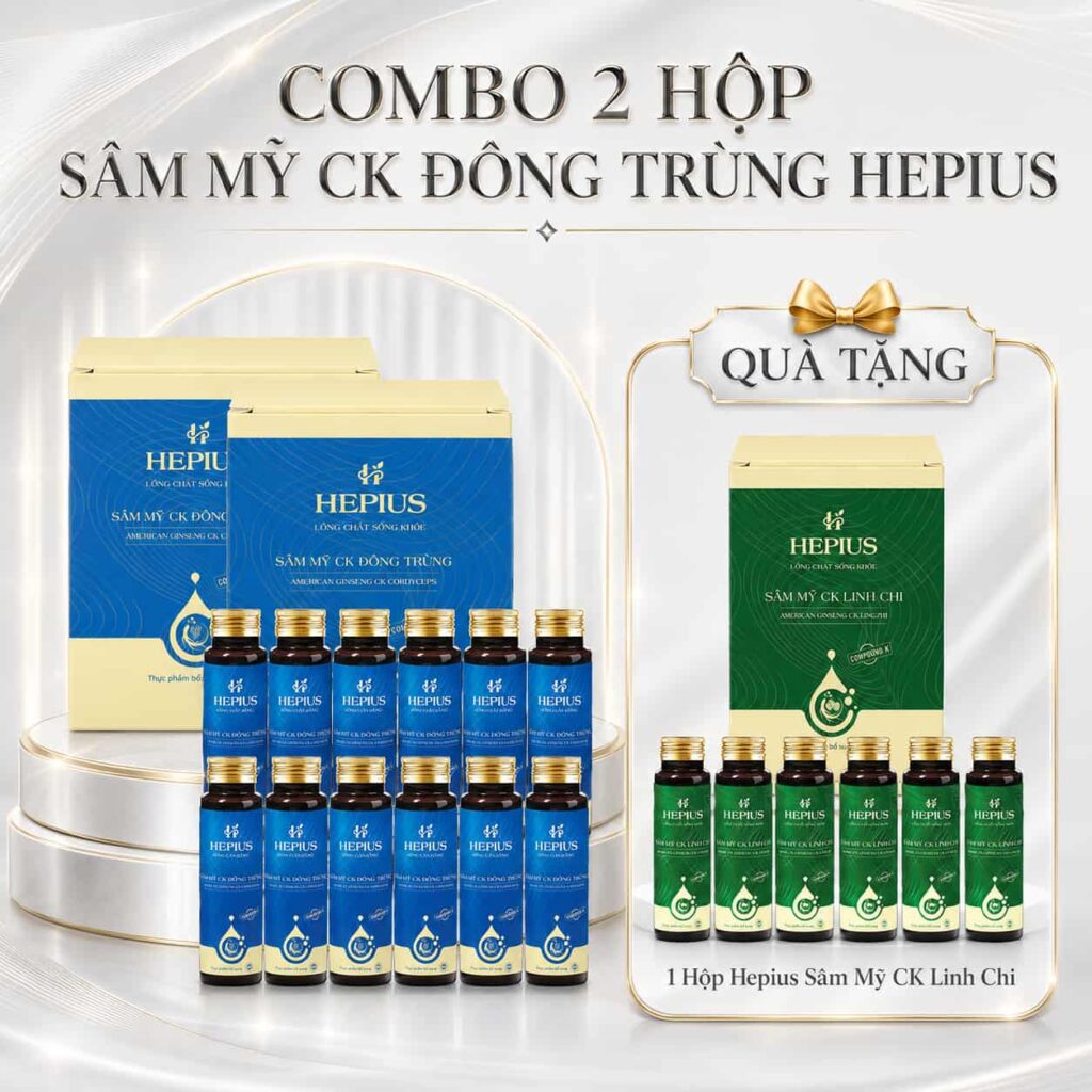 2 hộp SÂM MỸ CK ĐÔNG TRÙNG