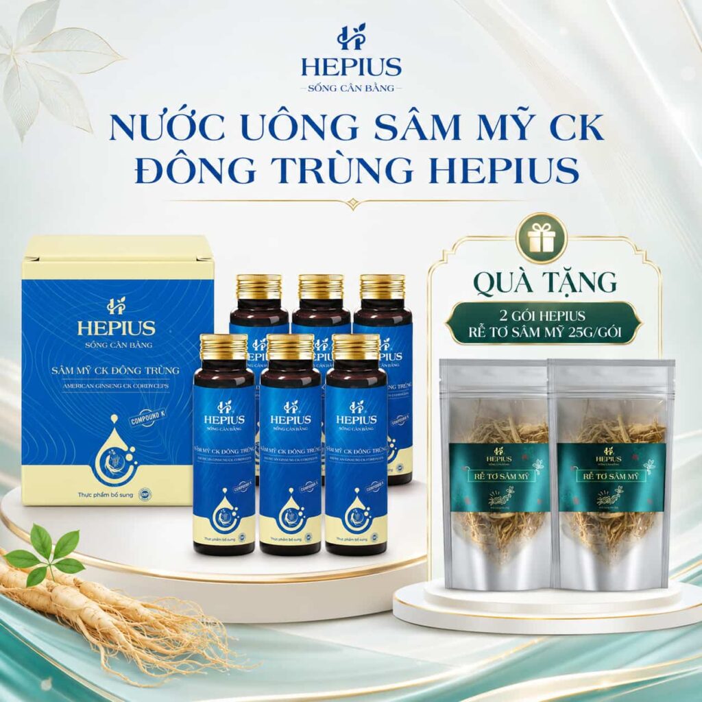 6 lọ nuoc uong sâm mỹ ck đông trùng