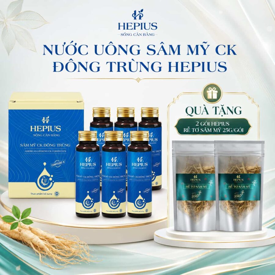 6 lọ nuoc uong sâm mỹ ck đông trùng