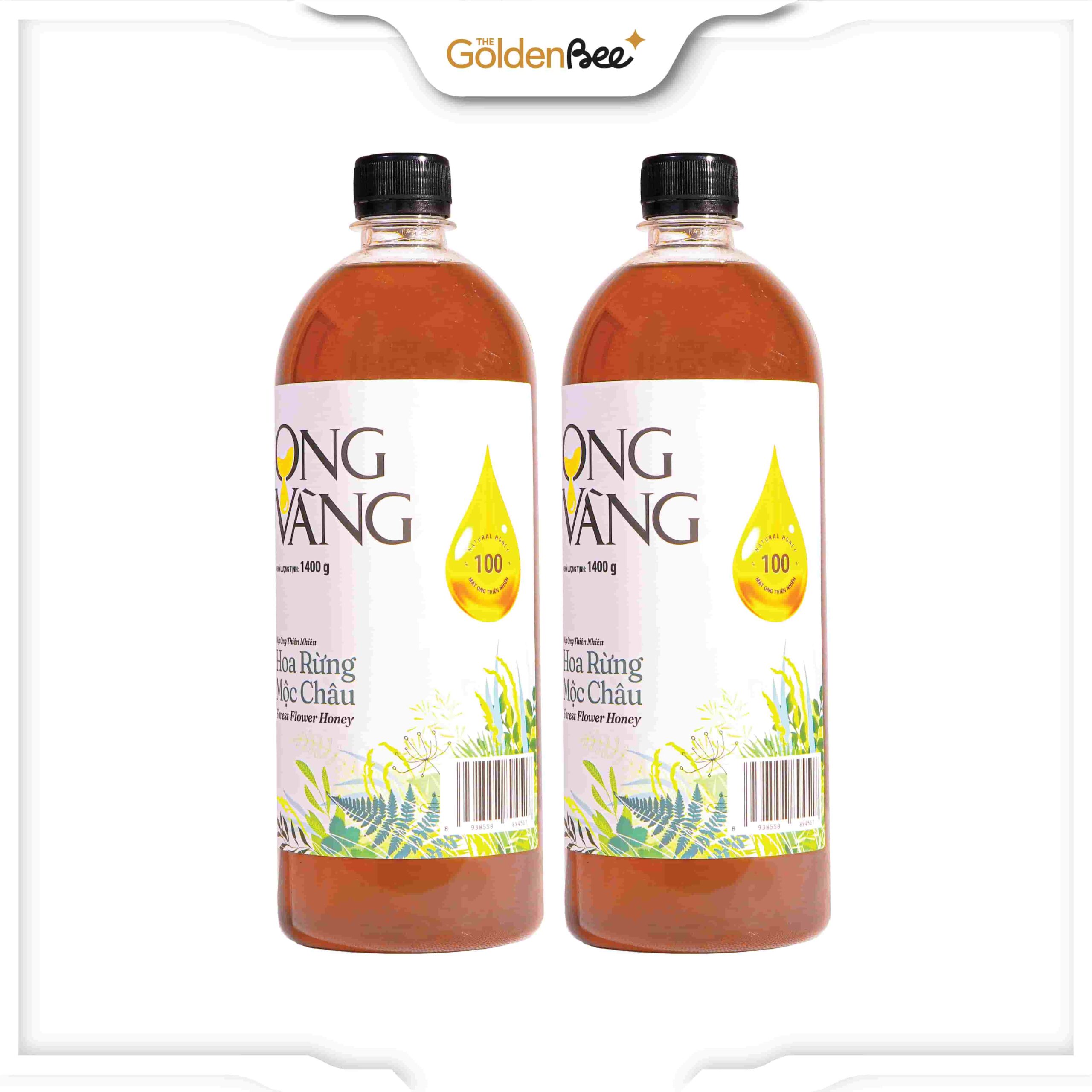 Combo 2 chai mật ong hoa rừng Mộc Châu 1400g Ong Vàng Tặng 2 chai mật ong hoa rừng Tây Bắc 450g + 3 túyp mật ong nano curcumin 15g - Ảnh 3