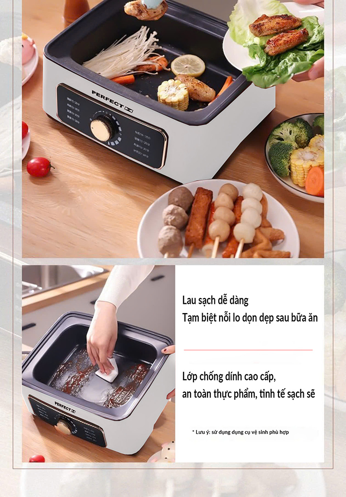 Nồi lẩu hấp đa năng Perfect PF-LH12 Tặng bộ dao kéo 6 món - Ảnh 3