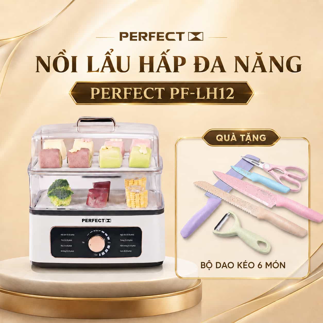 nồi lẩu hấp đa năng perfect
