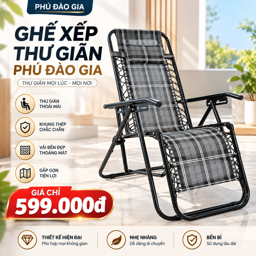 Ghế Xếp Thư Giãn Phú Đào Gia