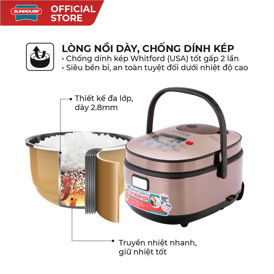 Nồi cơm điện tử 1.5L Sunhouse Mama SHD8915 - Ảnh 3