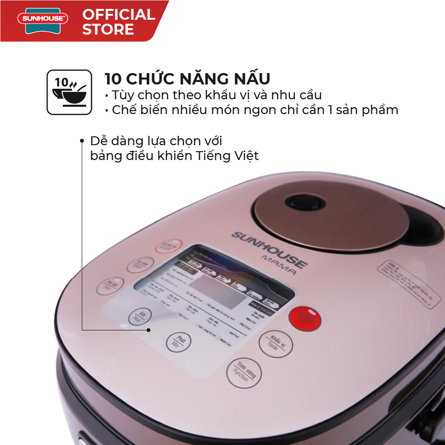 Nồi cơm điện tử 1.5L Sunhouse Mama SHD8915 - Ảnh 2