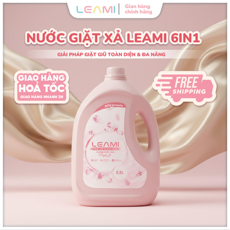 Can nước giặt xả 6 in 1 LEAMI Hương nước hoa huyền bí