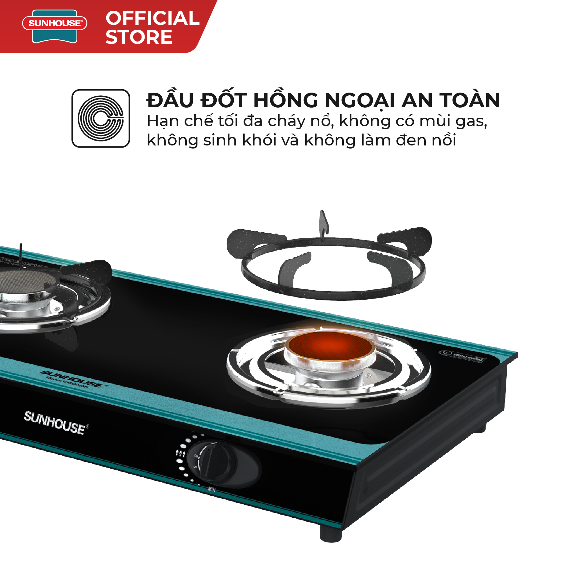 Bếp gas dương hồng ngoại Sunhouse SHB004MT - Ảnh 3