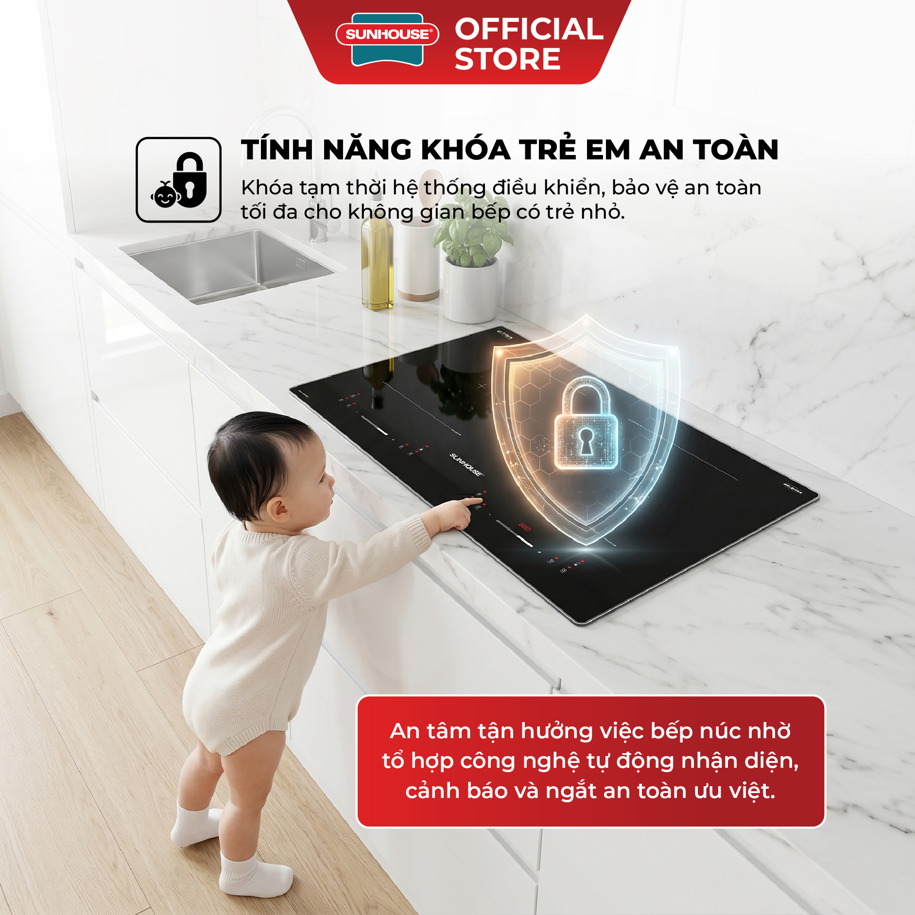 Bếp đôi điện từ Sunhouse MamaMMB82332-TEC - Ảnh 4