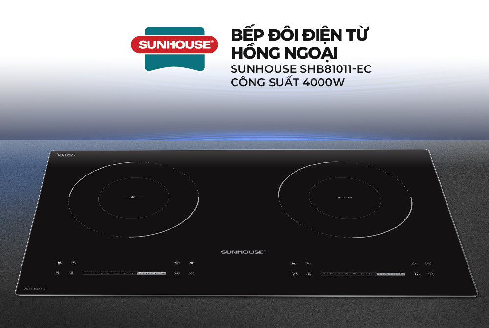 Bếp đôi điện từ hồng ngoại Sunhouse SHB81011-EC - Ảnh 9