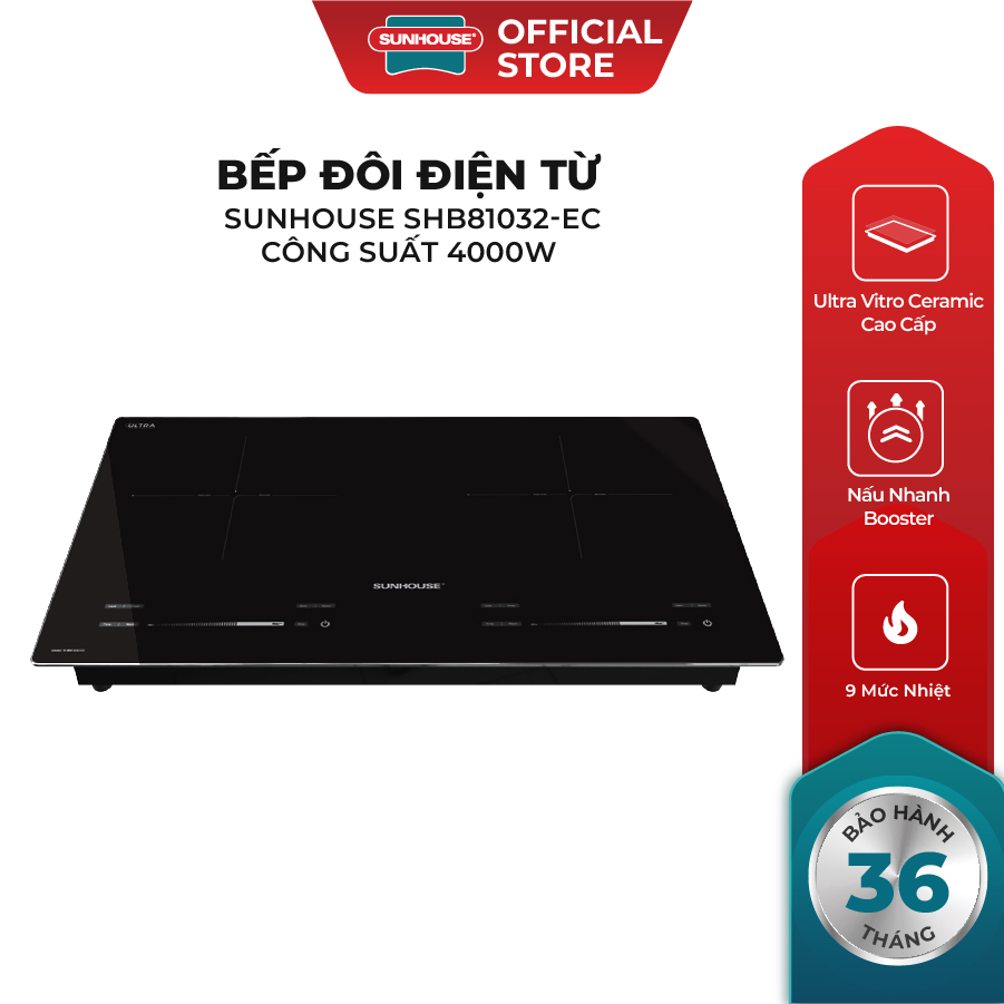 Bếp đôi điện từ Sunhouse SHB81032-EC