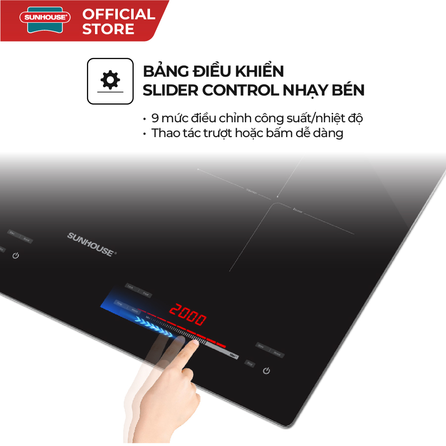 Bếp đôi điện từ Sunhouse SHB81032-EC - Ảnh 3