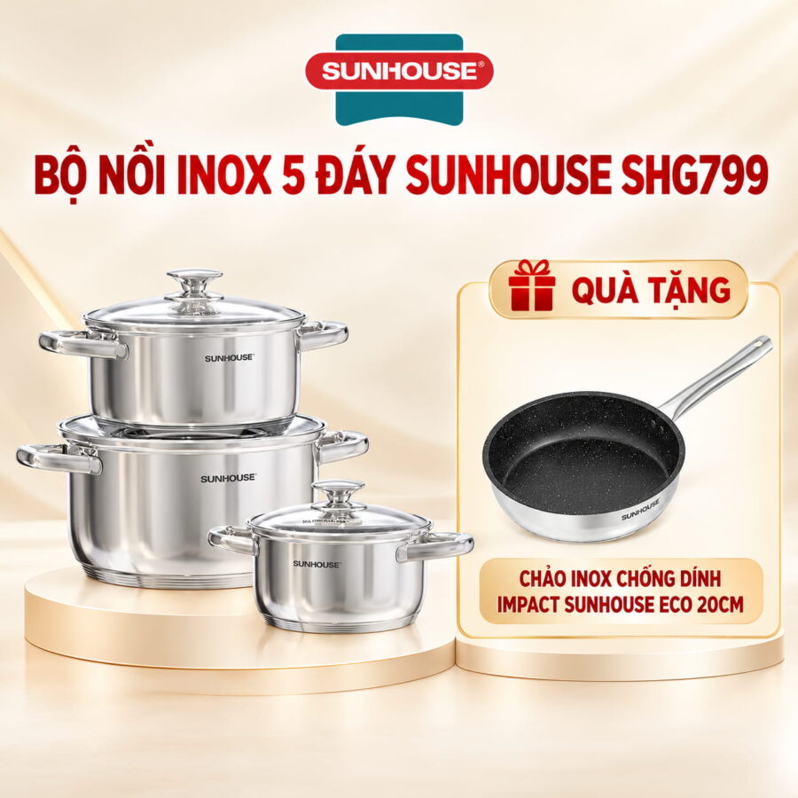 Bộ nồi inox 5 đáy shg799
