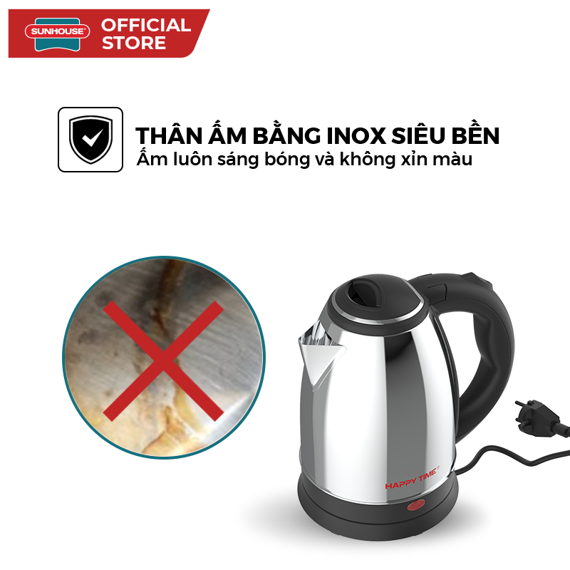 Ấm siêu tốc Inox 1.5L Happy Time HTD1055 - Ảnh 5