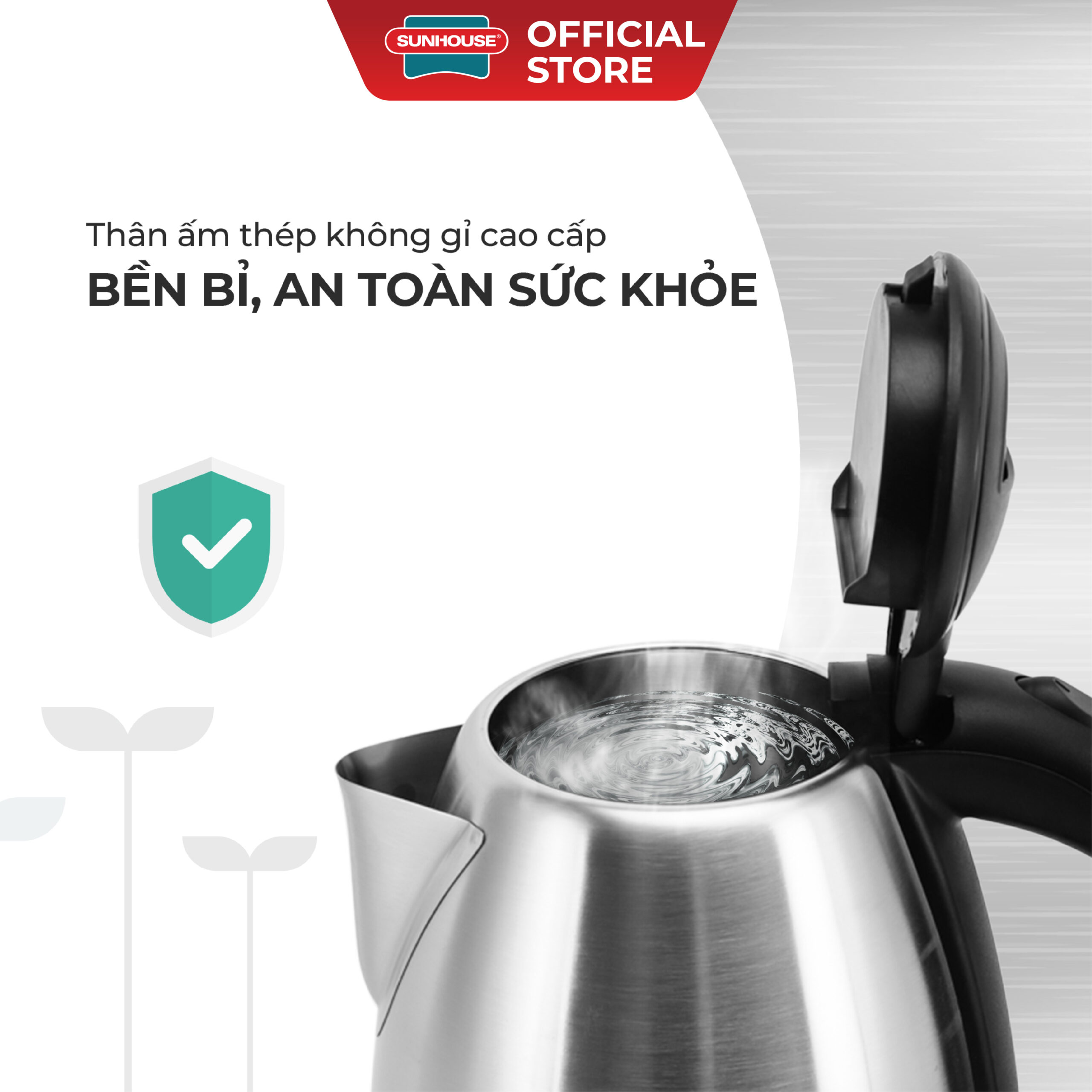 Ấm siêu tốc Inox 1.8L Happytime HTD1021 - Ảnh 3