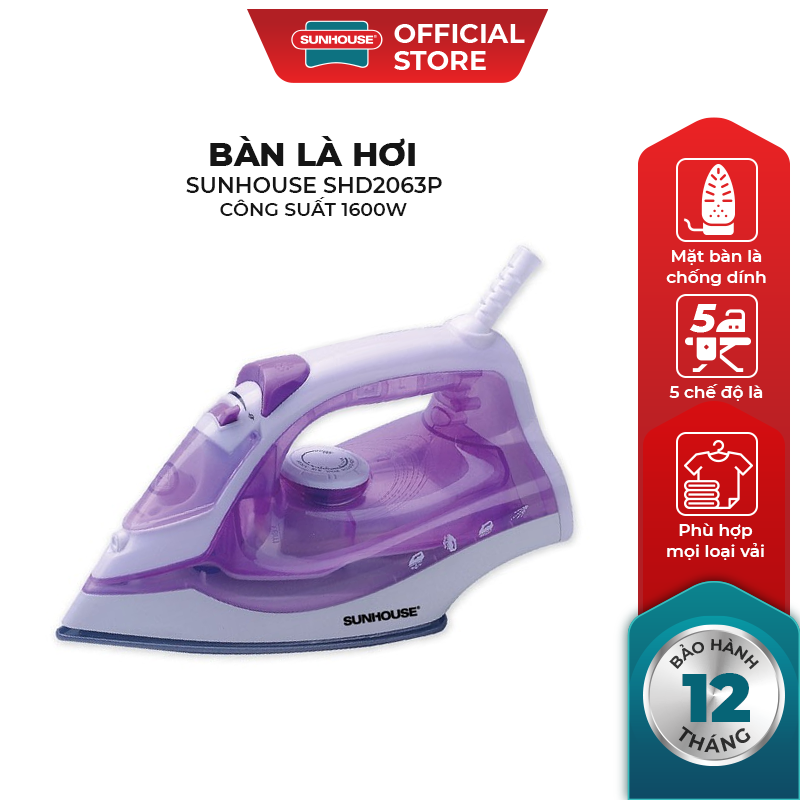Bàn là hơi Sunhouse SHD2063P màu tím