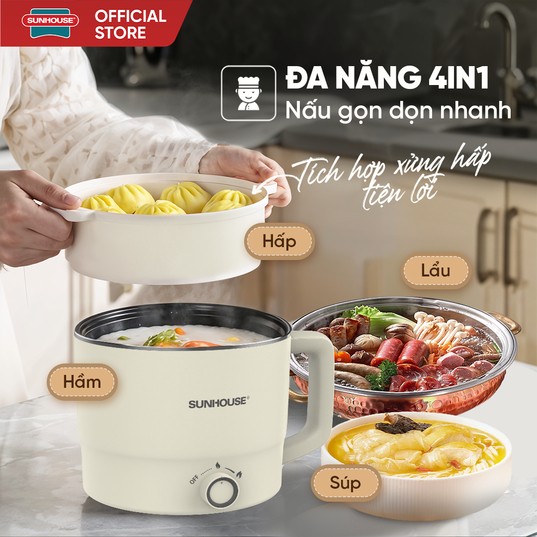 Lẩu điện mini đa năng 1.6L Sunhouse SHD4516 - Ảnh 8
