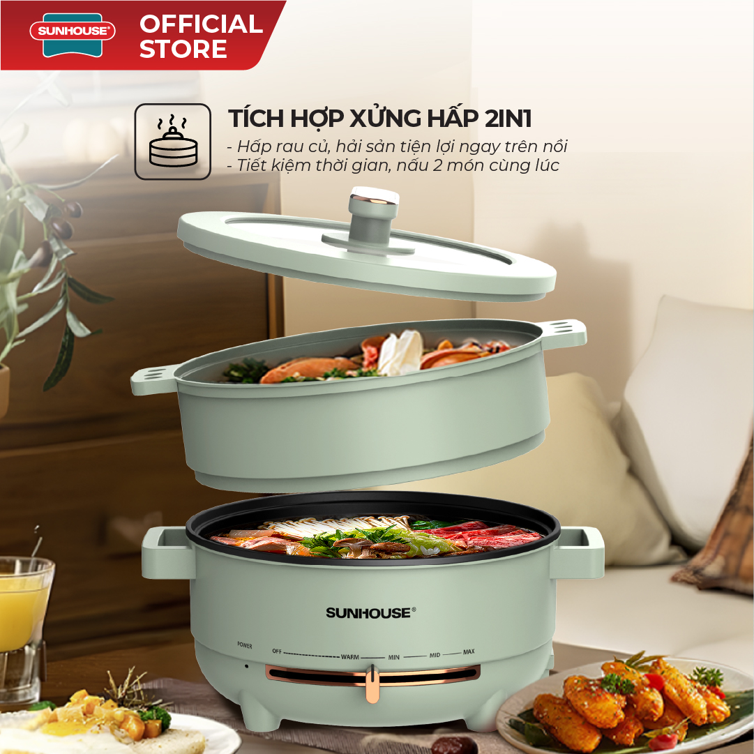 Lẩu điện đa năng 4L Sunhouse SHD4540 - Ảnh 2