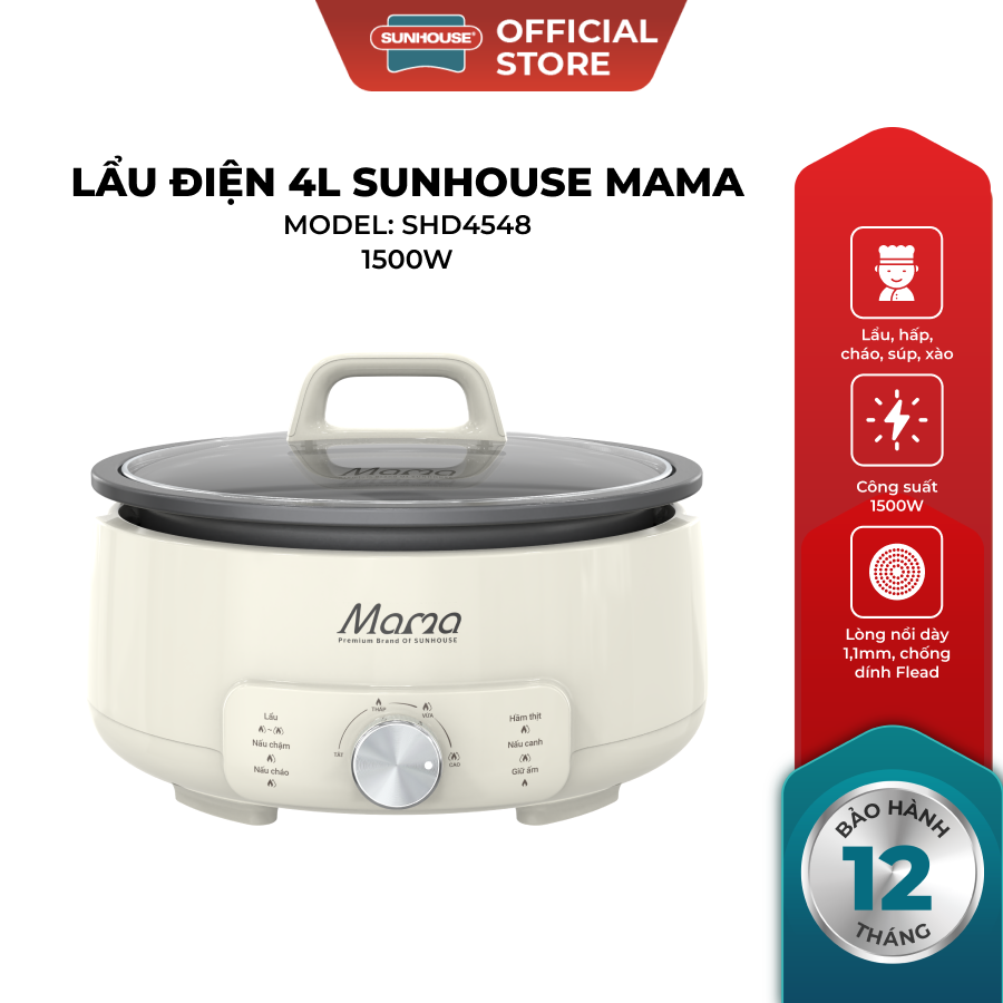 Lẩu điện 4L Sunhouse Mama SHD4548